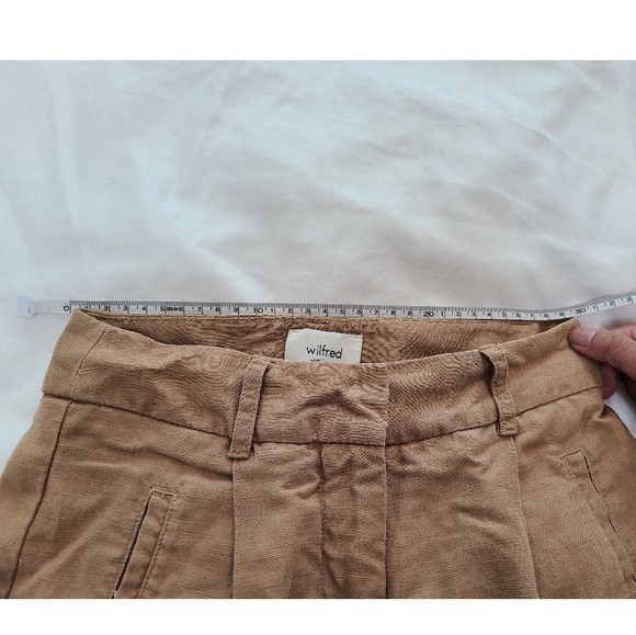 Aritzia Wilfred Cauchy Linen Pants 00 Light Camel - Picture 5 of 5